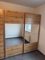 2 houten kleerkasten     1 met en 1 zonder spiegel, Huis en Inrichting, Ophalen, Zo goed als nieuw, Met deur(en)