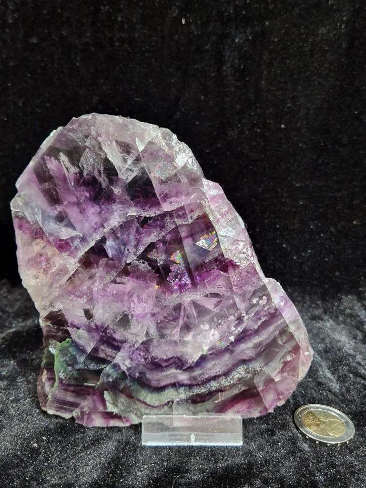 Schitterende Regenboog Fluoriet Schijf! - 520 g, Verzamelen, Mineralen en Fossielen, Mineraal, Ophalen of Verzenden