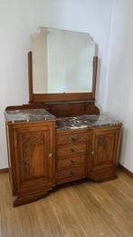 oude eiken slaapkamer commode met spiegel, Ophalen