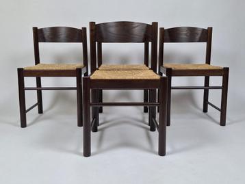 Set van 4 Vintage Stoelen met Gevlochten Zitting, Jaren 70 beschikbaar voor biedingen