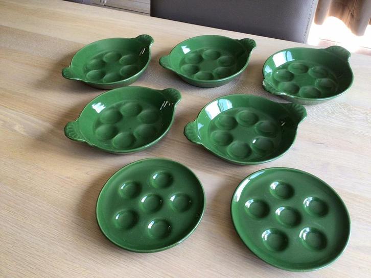 Assiettes à escargots, 7 pièces, Antiquités & Art, Antiquités | Services (vaisselle) pièces, Enlèvement ou Envoi
