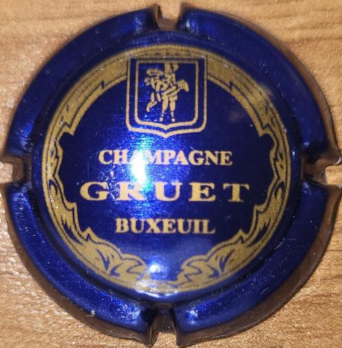Capsule Champagne GRUET bleu vif & or mat nr 04, Collections, Vins, Neuf, Champagne, France, Enlèvement ou Envoi