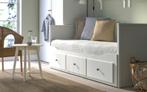 Ikea hemnes bedbank met 2 matrassen, Huis en Inrichting, Ophalen, Verstelbaar, Wit, Tweepersoons