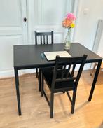 Table/bureau IKEA avec 2 chaises marron-noir ZGAN, Métal, 100 à 150 cm, Quatre personnes, Comme neuf