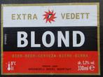 Bieretiket Blond extra Vedett Brouw. Duvel Moortgat (11t2), Verzamelen, Biermerken, Verzenden, Gebruikt, Duvel
