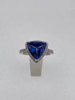 Tanzanite diamanten ring, Handtassen en Accessoires, Ringen, Ophalen of Verzenden, Zo goed als nieuw, Wit, Goud