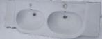 Evier double couleur blanc  pour la sdb ou cuisiner, Bricolage & Construction, Enlèvement, Comme neuf, Lavabo
