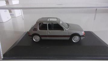 PEUGEOT 205 GTI ARGENT.NOREV NEW 1/43,VITRINE + BOÎTE ORIG