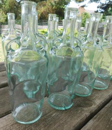 bouteille en verre à oreilles x 12 - liqueur - vin - porto, Enlèvement, Utilisé, Verre, Récipient(s)
