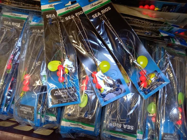 Partij platvis-onderlijnen...met spinnerbladen/beads...Nieuw, Watersport en Boten, Hengelsport | Zeevissen, Nieuw, Overige typen