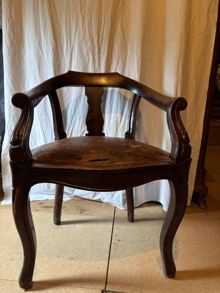 Fauteuil de coiffeur, Antiek en Kunst, Antiek | Meubels | Stoelen en Sofa's, Ophalen of Verzenden