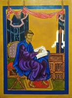 Schilderij-Icoon-Miniatuur "Sint Lucas", Antiek en Kunst, Verzenden