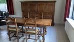Massieve eiken eetplaats, Huis en Inrichting, Complete eetkamers, Ophalen, Gebruikt, 4 tot 6 stoelen