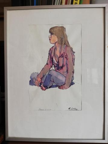 * A. Leroy: aquarel: 'Sanne' beschikbaar voor biedingen