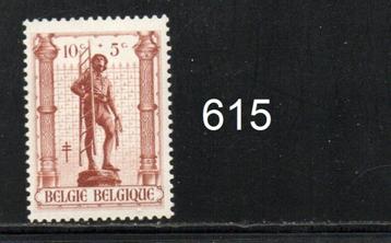 Timbre neuf ** Belgique N 615