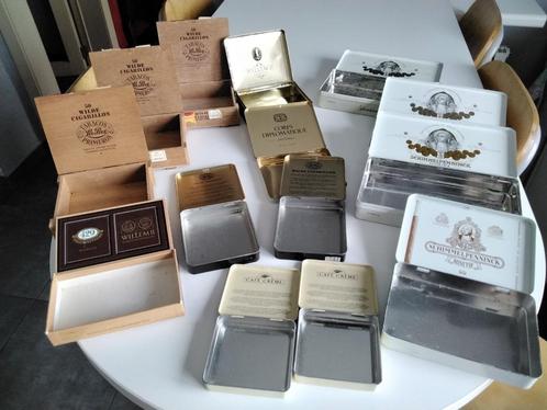 Lot 14 anciennes boîtes à cigares & cigarillo bois et métal., Collections, Articles de fumeurs, Briquets & Boîtes d'allumettes