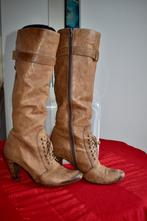 Bellissimo - Lange Bruine Leren Dameslaarzen - 40, Kleding | Dames, Bruin, Ophalen of Verzenden, Gedragen, Hoge laarzen