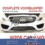 W205 AMG Voorbumper + diamond gril COMPLEET Mercedes C Klass, Auto-onderdelen, Gebruikt, Voor, Mercedes-Benz, Ophalen of Verzenden