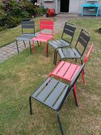 6 metalen tuinstoelen, Ophalen, Zo goed als nieuw