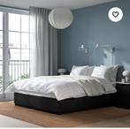 Zwart Nordli bed 160x200 zonder matras, Huis en Inrichting, Slaapkamer | Bedden, Ophalen, Zwart, Tweepersoons, Zo goed als nieuw