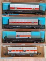 Roco N schaal 4 x DB containerwagonnen, Hobby en Vrije tijd, Modeltreinen | N-Spoor, Ophalen of Verzenden, Zo goed als nieuw, Roco