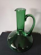 Vintage groene glazen wijnkan uit de jaren 70, Ophalen of Verzenden