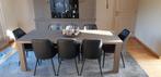 EETTAFEL met 8 STOELEN, Huis en Inrichting, Tafels | Eettafels, Ophalen, Zo goed als nieuw, Eikenhout