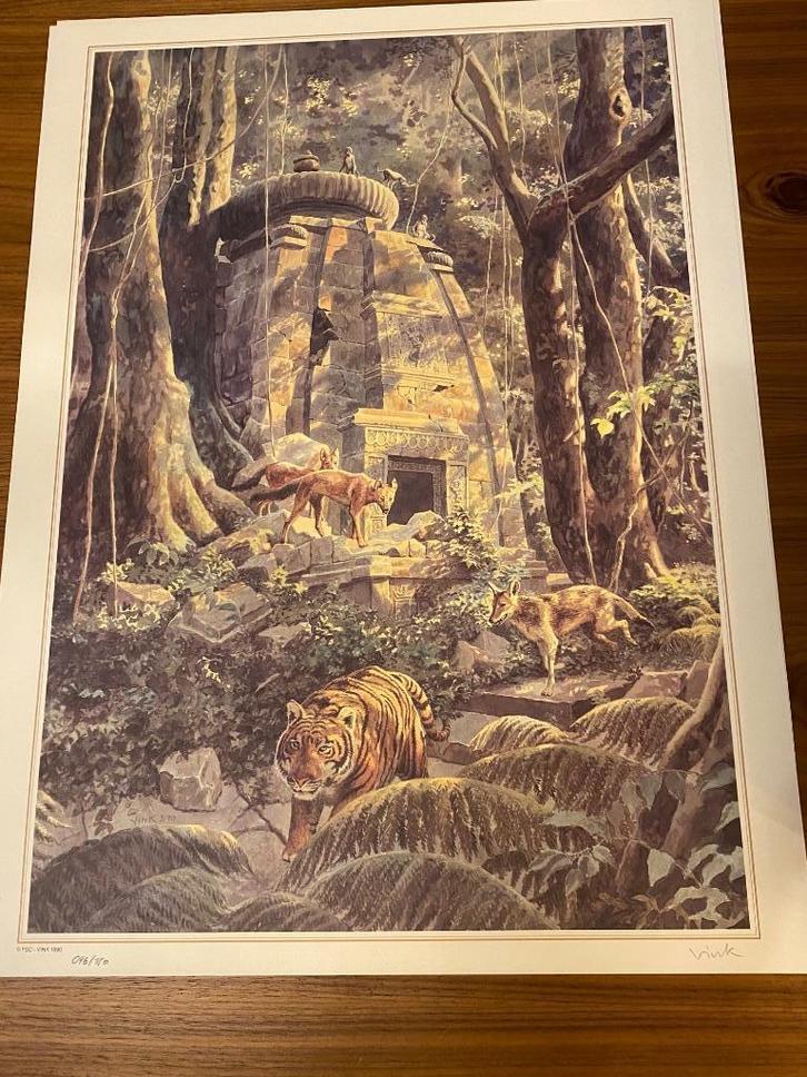 VINK sérigraphie zeefdruk 1990 BD 150 ex. 45 x 60 cm Tijger, Boeken, Stripverhalen, Zo goed als nieuw, Eén stripboek, Ophalen