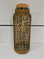 Vaas met rotan cover en kurk deksel, Enlèvement, Comme neuf, Verre, Autres types