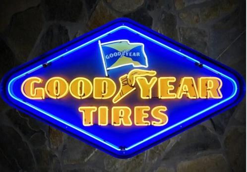 Good Year tires XL neon garage showroom decoratie USA neons, Verzamelen, Merken en Reclamevoorwerpen, Nieuw, Lichtbak of (neon) lamp