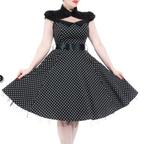 Korte jurk rockabilly pinup polkadot Hearts & Roses XS-S, Kleding | Dames, Zwart, Nieuw, Ophalen of Verzenden, Maat 34 (XS) of kleiner