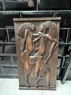 Afrikaans antiek houten tribal paneel snijwerk afbeelding, Antiek en Kunst, Kunst | Beelden en Houtsnijwerken, Ophalen