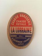 Étiquette brasserie Chasse Royale la Lorraine, Collections, Marques de bière, Comme neuf
