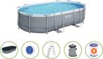 Power Steel opbouwzwembad - ovaal - L488 x B305 x H107 cm, Ophalen, 80 tot 120 cm, Ovaal, 300 cm of meer