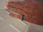 Zilveren  ring met blauwe steen uit Griekenland, Handtassen en Accessoires, Ringen, Ophalen, Blauw, Zo goed als nieuw, Met edelsteen