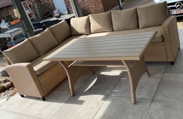 Loungeset 6 pers. beige beschikbaar voor biedingen