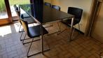 Tafel zwart glas metalen frame, Huis en Inrichting, Ophalen, Gebruikt, 50 tot 100 cm, Vijf personen of meer