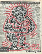 Tekening naar Keith Haring op krantenpapier. Ingelijst, Antiek en Kunst, Ophalen of Verzenden