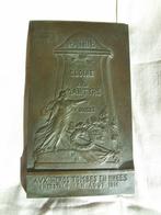 rare bronzen plaquette van begraafplaats Rhees herstal, Antiek en Kunst, Ophalen of Verzenden, Brons