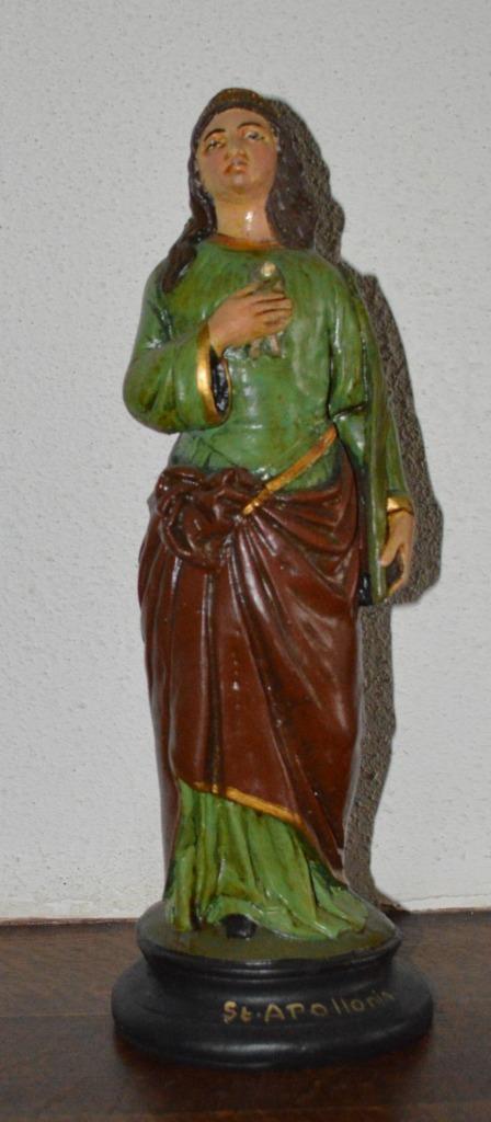 St Apollonia van Alexandrië 32 cm, Antiek en Kunst, Antiek | Religieuze voorwerpen, Ophalen of Verzenden