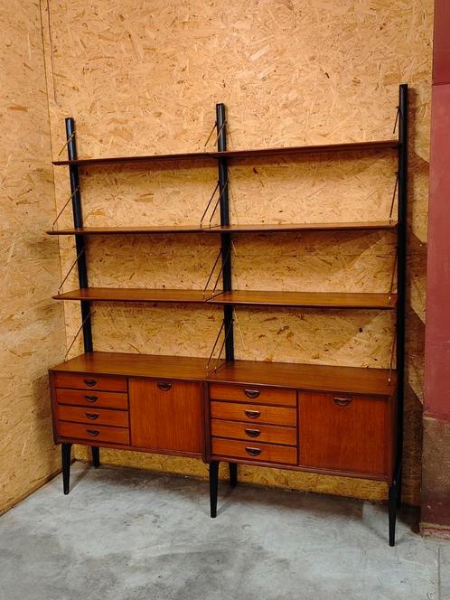 Louis Van Teffellen  (Wébé) modulaire wandkast in teakhout, Verzamelen, Retro, Ophalen