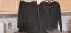 Zwart feestrok maat 42 met bijpassende top en gillet, Enlèvement, Comme neuf, Taille 42/44 (L), Noir