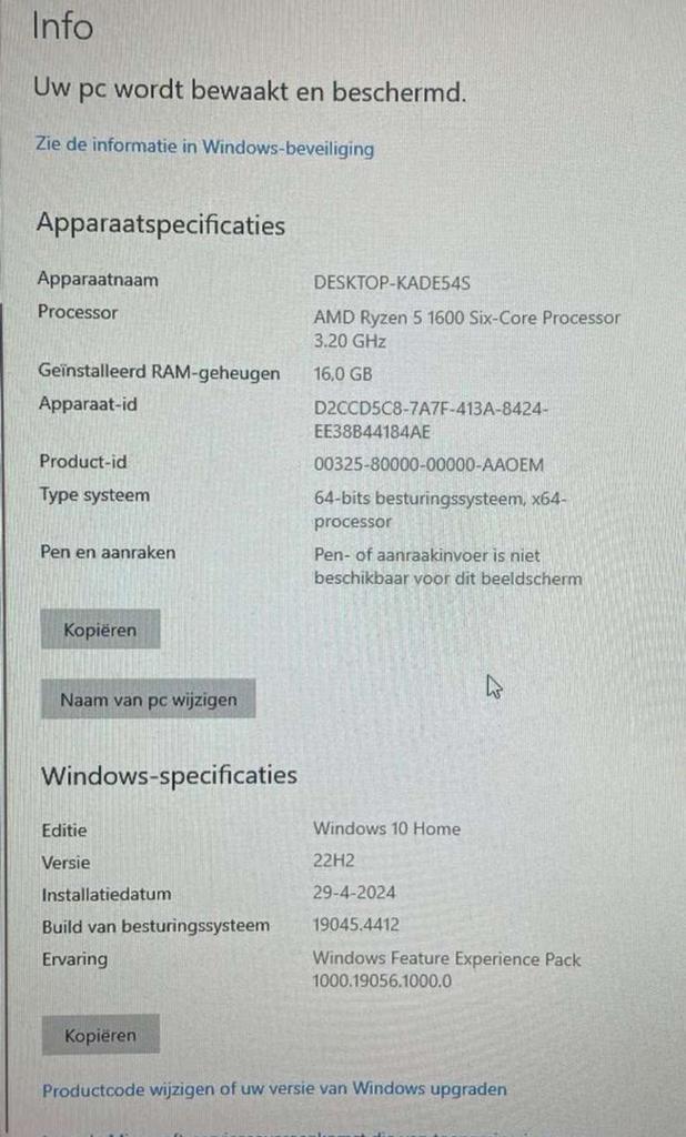 Pc tekoop, Computers en Software, Desktop Pc's, SSD, Ophalen