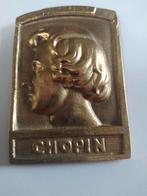 Bronzen/koperen plaquette Chopin, Enlèvement ou Envoi, Cuivre