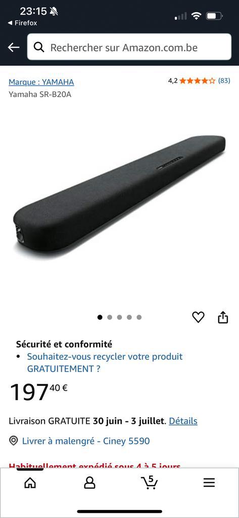 Barre de son yamaha, Audio, Tv en Foto, Soundbars, Zo goed als nieuw, Ophalen