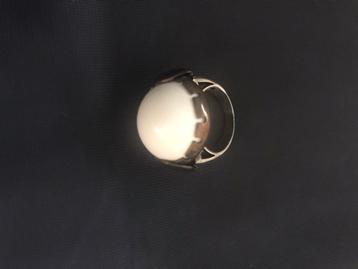 Natuursteen ring, zilver, Huis en Inrichting, Ophalen, Zo goed als nieuw