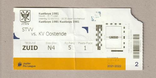 (gebruikt) ticket : Sint-Truiden - KV Oostende, 02/10/2021, Verzamelen, Sportartikelen en Voetbal, Gebruikt, Overige typen, Ophalen of Verzenden