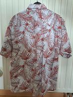 Hemd korte mouwen, maat L, wit met rode plantenprint, Kleding | Heren, Overhemden, Ophalen, Zo goed als nieuw, Wit