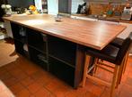 ilot de cuisine  125 x 240 cm 6 meubles 2 chaises cuir cuir, Huis en Inrichting, Overige Huis en Inrichting, Ophalen, Zo goed als nieuw