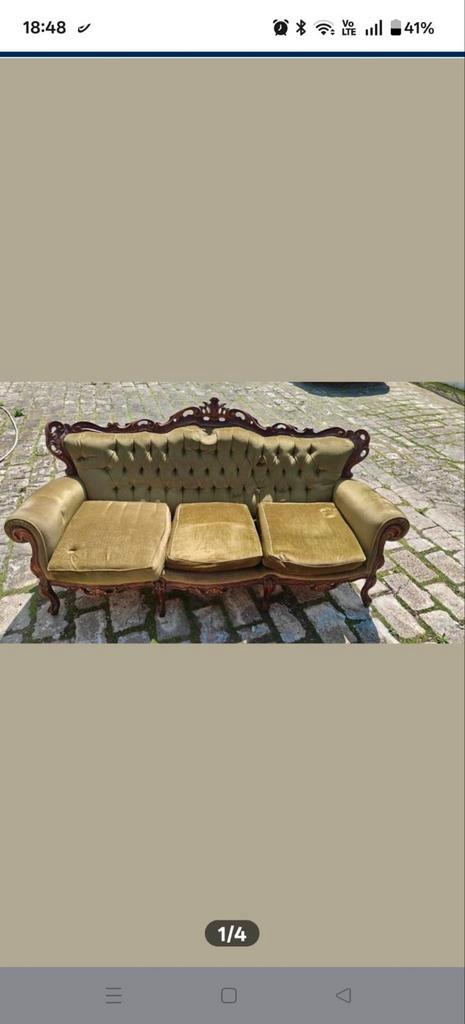 Vintage fauteuil, Huis en Inrichting, Fauteuils, Gebruikt, Stof, 125 cm of meer, Minder dan 75 cm, Ophalen